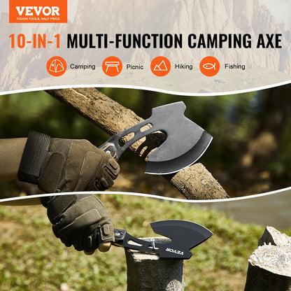 VEVOR Hunting Knife and Hatchet Axe Combo Set with Sheath, Fixed Blade Tactical Knife and Camping Axe, Stainless Steel Survival Knife and Camping Hatchet for Outdoor Survival Hunting Camping Adventure - DGNFCDTZLDF0DG8MBV0 - view 3