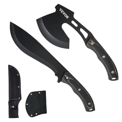 VEVOR Hunting Knife and Hatchet Axe Combo Set with Sheath, Fixed Blade Tactical Knife and Camping Axe, Stainless Steel Survival Knife and Camping Hatchet for Outdoor Survival Hunting Camping Adventure - DGNFCDTZLDF0DG8MBV0 - view 10