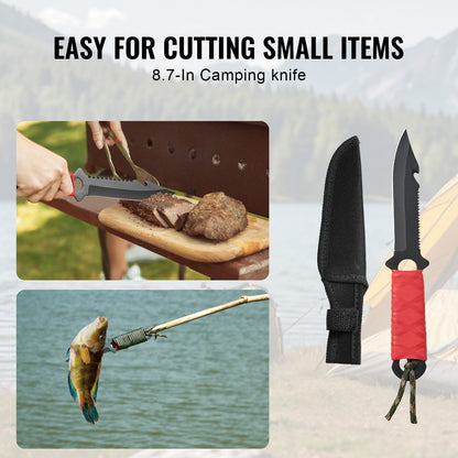 VEVOR Camping Hatchet and Machete Knife Set with Sheath, Hunting Knife, Flashlight, Paracord, 16 inch Machete, Stainless Steel Camping Axe Tool Set for Outdoor Survival Hunting Camping Adventure - DGNFCDTZZDXDVN7U2V9 - view 5