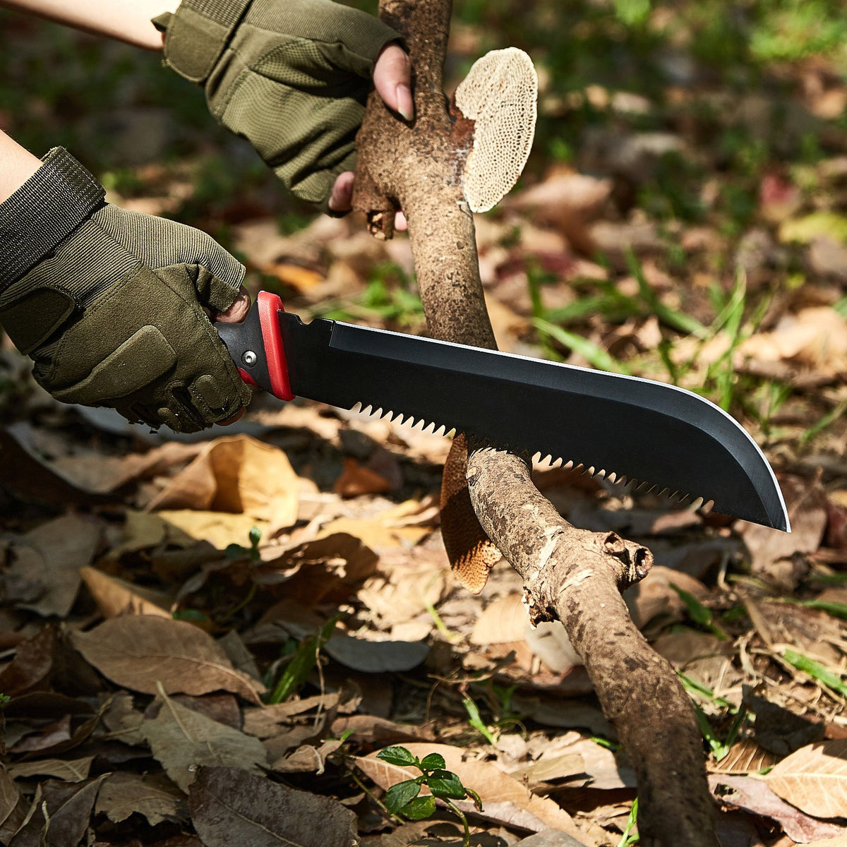 VEVOR Camping Hatchet and Machete Knife Set with Sheath, Hunting Knife, Flashlight, Paracord, 16 inch Machete, Stainless Steel Camping Axe Tool Set for Outdoor Survival Hunting Camping Adventure - DGNFCDTZZDXDVN7U2V9 - view 9