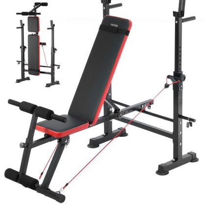 VEVOR Weight Bench, Multi-Functional Adjustable Weight Bench Press for Full Body Workout, 600lbs Exercise Sit up Bench for Home Gym Strength Training, Flat Bench with Quick Folding & Fast Adjustment - DGNKJZCKZD60X4DGGV0 - view 2