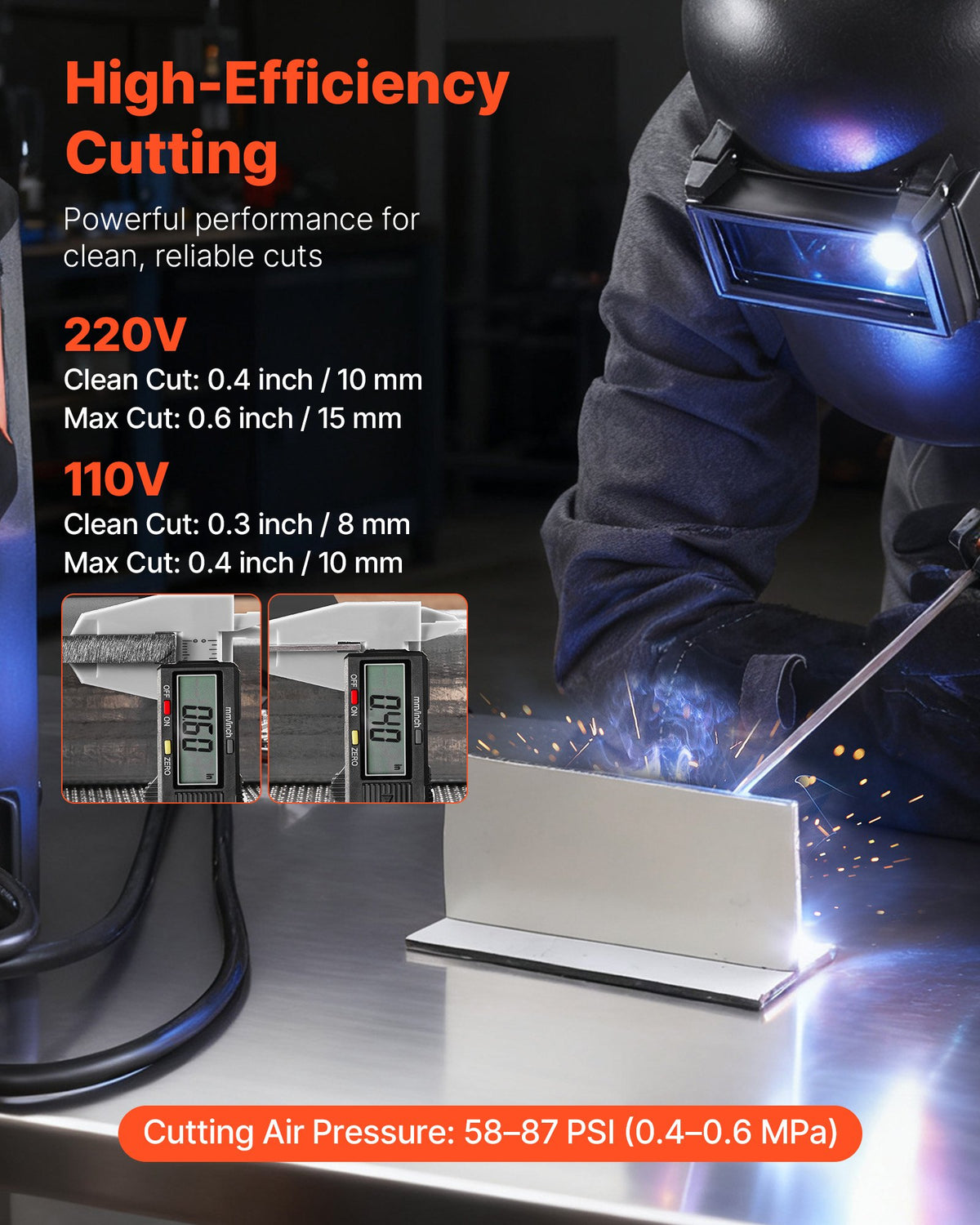 VEVOR 3-in-1 Plasma Cutter Welder Combo - CUT/TIG/MMA, 50A Non-Contact Cutting Machine & 200A TIG Stick Welder, Digital 110/220V Dual Voltage with 2T/4T/PA/PT Function for Home Repairs Workshops - DGNQHJ200A50VN2L5001V5 - view 4