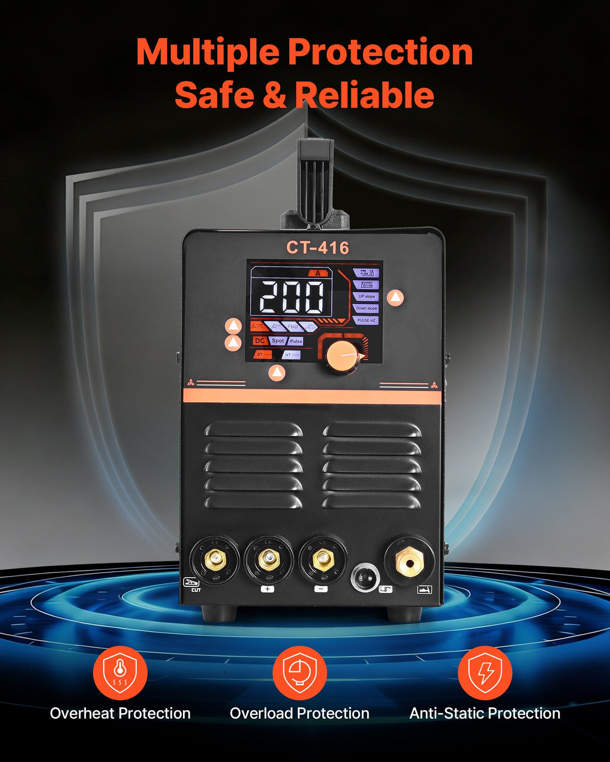 VEVOR 3-in-1 Plasma Cutter Welder Combo - CUT/TIG/MMA, 50A Plasma Cutting Machine & 200A TIG Stick Welder, Digital 110/220V Dual Voltage with 2T/4T/PA/PT Function for Home Repairs, Workshops - DGNQHJ200A50X64T7001V5 - view 5