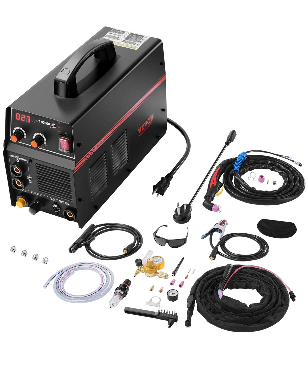 VEVOR 3 in 1 Plasma Cutter Welder Machine, CT-520GD TIG/MMA Plasma Cutter Combo Machine, 50A Non-Touch Pilot Arc Plasma Cutter, 200A TIG and Stick Welder, Digital 110/220V Dual Voltage IGBT Inverter - DGNQHJFJCCT5JWAQZV1 - view 1