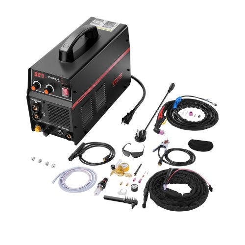 VEVOR 3 in 1 Plasma Cutter Welder Machine, CT-520GD TIG/MMA Plasma Cutter Combo Machine, 50A Non-Touch Pilot Arc Plasma Cutter, 200A TIG and Stick Welder, Digital 110/220V Dual Voltage IGBT Inverter - DGNQHJFJCCT5JWAQZV1 - view 2