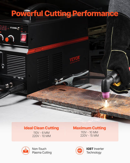 VEVOR 3 in 1 Plasma Cutter Welder Machine, CT-520GD TIG/MMA Plasma Cutter Combo Machine, 50A Non-Touch Pilot Arc Plasma Cutter, 200A TIG and Stick Welder, Digital 110/220V Dual Voltage IGBT Inverter - DGNQHJFJCCT5JWAQZV1 - view 4