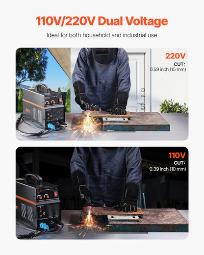 VEVOR 3 in 1 Plasma Cutter Welder Machine, CT-520GD TIG/MMA Plasma Cutter Combo Machine, 50A Non-Touch Pilot Arc Plasma Cutter, 200A TIG and Stick Welder, Digital 110/220V Dual Voltage IGBT Inverter - DGNQHJFJCCT5JWAQZV1 - view 5