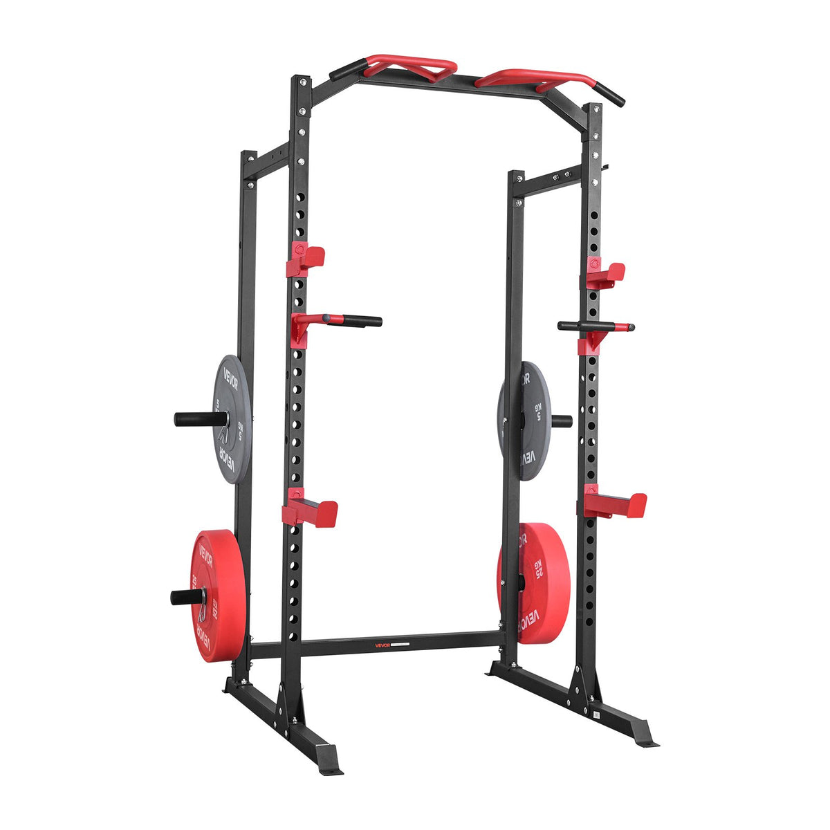 VEVOR Power Cage Power Rack, Multifunctional Barbell Squat Rack with Adjustable Height, Home Gym Strength Training Workout Equipment with J-Hooks & More Fitness Attachment for Bench Press Pull-Up Dips - DGNSDJDTJ000DMT40001V0 - view 10