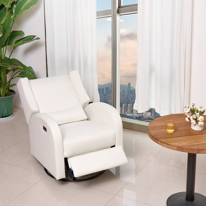 VEVOR Electronic Power Recliner and Swivel Glider, 250 lbs Weight Capacity Swivel Glider Recliner Chair with USB Port, Polyester Surface Swivel Rocker Recliner  for Living Room, Bedroom,  Off White - DGNSFKMBDXKBMB0XAV1 - view 9