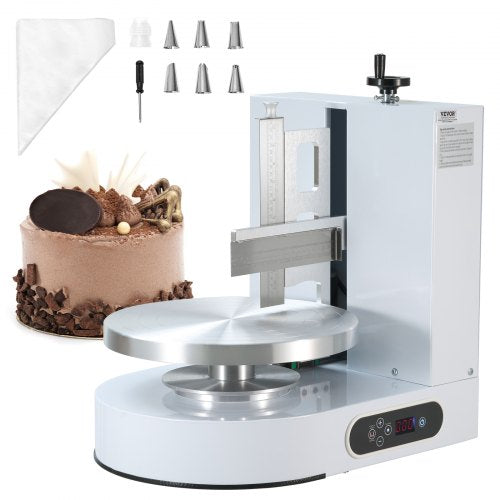 VEVOR Cake Decorating Machine, Cake Cream Spreading Coating Smearing Machine, Low Noise Cake Frosting Machine, Turntable with Adjustable Scraper, for 4" to 12" Cake, 25-320RPM Rotating Speed, White - DGNYMMJ412INZ7R1SV1 - view 2