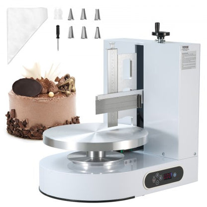 VEVOR Cake Decorating Machine, Cake Cream Spreading Coating Smearing Machine, Low Noise Cake Frosting Machine, Turntable with Adjustable Scraper, for 4" to 12" Cake, 25-320RPM Rotating Speed, White - DGNYMMJ412INZ7R1SV1 - view 2