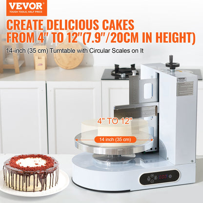 VEVOR Cake Decorating Machine, Cake Cream Spreading Coating Smearing Machine, Low Noise Cake Frosting Machine, Turntable with Adjustable Scraper, for 4" to 12" Cake, 25-320RPM Rotating Speed, White - DGNYMMJ412INZ7R1SV1 - view 3
