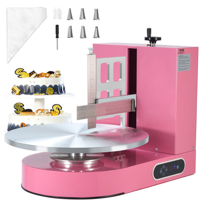 VEVOR Cake Decorating Machine, Cake Cream Spreading Coating Smearing Machine, Low Noise Cake Frosting Machine, Turntable with Adjustable Scraper, for 4" to 16" Cake, 25-320RPM Rotating Speed, Pink - DGNYMMJ416IN82A3BV1 - view 1