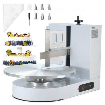 VEVOR Cake Decorating Machine, Cake Cream Spreading Coating Smearing Machine, Low Noise Cake Frosting Machine, Turntable with Adjustable Scraper, for 4" to 16" Cake, 25-320RPM Rotating Speed, White - DGNYMMJ416INUIXGYV1 - view 2