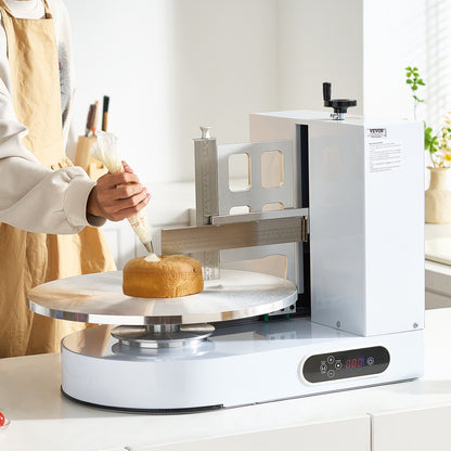 VEVOR Cake Decorating Machine, Cake Cream Spreading Coating Smearing Machine, Low Noise Cake Frosting Machine, Turntable with Adjustable Scraper, for 4" to 16" Cake, 25-320RPM Rotating Speed, White - DGNYMMJ416INUIXGYV1 - view 9