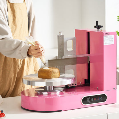 VEVOR Cake Decorating Machine, Cake Cream Spreading Coating Smearing Machine, Low Noise Cake Frosting Machine, Turntable with Adjustable Scraper, for 6" to 14" Cake, 25-320RPM Rotating Speed, Pink - DGNYMMJ614INWBGIOV1 - view 9