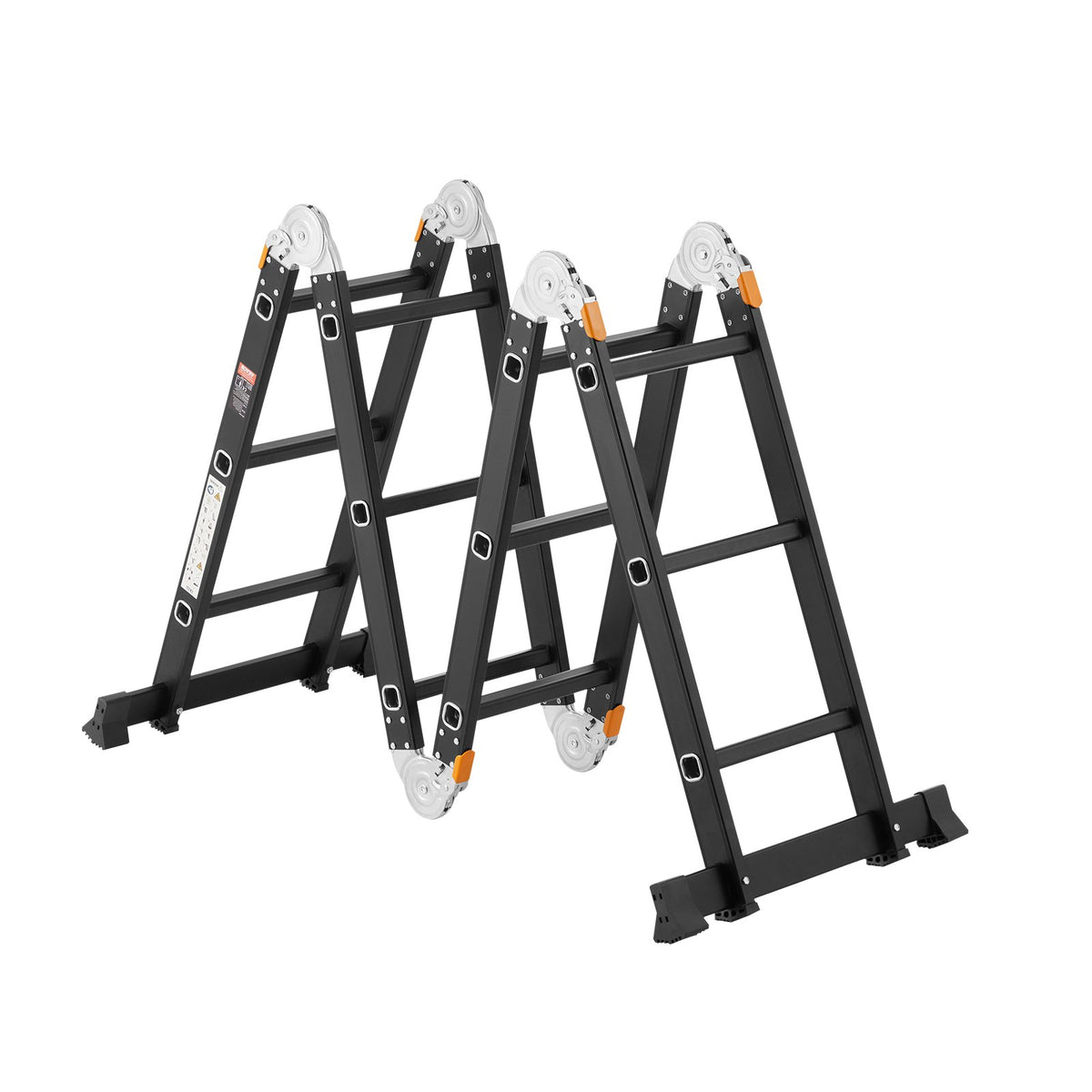 VEVOR Multi-Purpose Folding Ladder, 7-in-1 Tall Extension Step Ladder, A Frame 3 Step with Scaffolding Plank Telescoping Ladder, 12ft Reach Height Heavy Duty Ladder, 330 lbs Capacity for Home Outdoor - DGNZDTLHJ3JPBIFH9V0 - view 10