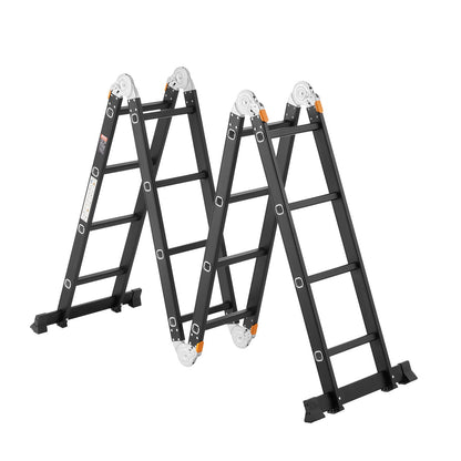 VEVOR Multi-Purpose Folding Ladder, 7-in-1 Tall Extension Step Ladder, A Frame 4 Step with Scaffolding Plank Telescoping Ladder, 15.5ft Reach Height Heavy Duty , 330 lbs Capacity for Home Outdoor - DGNZDTLHJ4JPVKGVPV0 - view 10