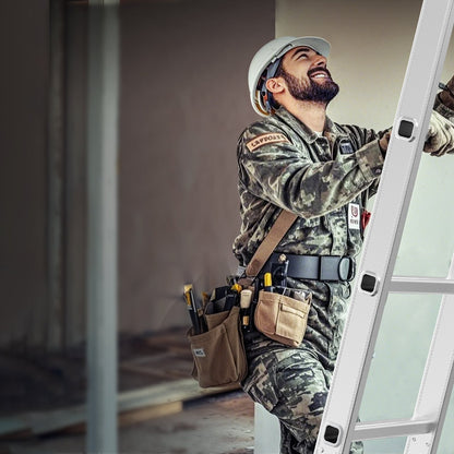 VEVOR Multi-Purpose Folding Ladder, 7-in-1 Tall Extension Step Ladder, A Frame 5 Step Telescoping Ladder, 19ft Reach Height Heavy Duty Adjustable Ladder, 330 lbs Capacity for Home Outdoor Metal - DGNZDTLHJ5JJEJD9WV0 - view 9