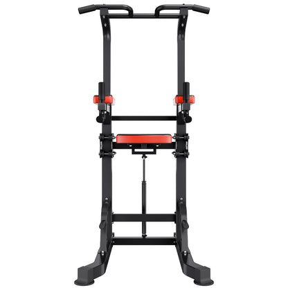 VEVOR Pull Up Bar, 330 LBS Power Tower Dip Station, Workout Dip Station with H-Shaped Stable Base & Assistance Platform, Adjustable 9 Level Height Pullup Stand for Back, 3-Level Adjustable Elbow Pads - DGNZHXYTXSJPAE472001V0 - view 10