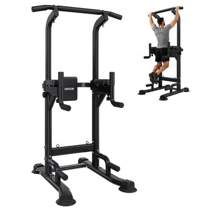 VEVOR Pull Up Bar, 330 LBS Power Tower Dip Station, Workout Dip Station with H-Shaped Stable Base & Back Pad, Adjustable 12 Level Height Free Standing Chin Up Bar for Back, 4-Level Adjustable Back Pad - DGNZHXYTXSJPLNKDH001V0 - view 2