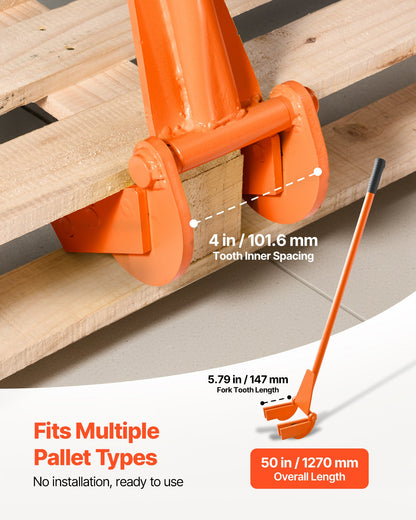 VEVOR Pallet Buster Tool, 40 Inch Carbon Steel Handle Wrecking Pry Bar, 2000 lbs Weight Capacity, Heavy Duty Deck Board Removal Tool, Breaker Bar for Flooring, Framing, Roofing, Trim, Drywall - DGTPQGFZX45IJE5BX001V0 - view 5