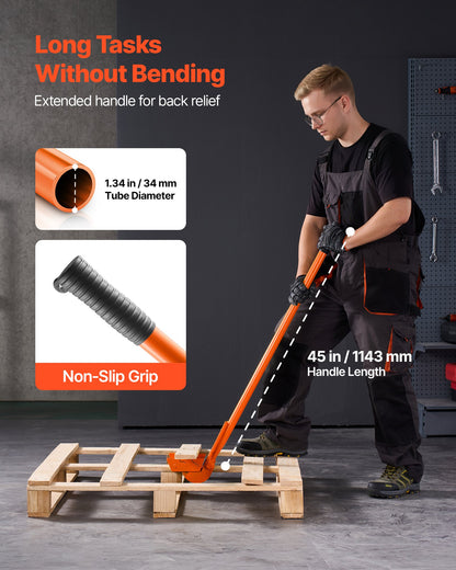 VEVOR Pallet Buster Tool, 40 Inch Carbon Steel Handle Wrecking Pry Bar, 2000 lbs Weight Capacity, Heavy Duty Deck Board Removal Tool, Breaker Bar for Flooring, Framing, Roofing, Trim, Drywall - DGTPQGFZX45IJE5BX001V0 - view 6