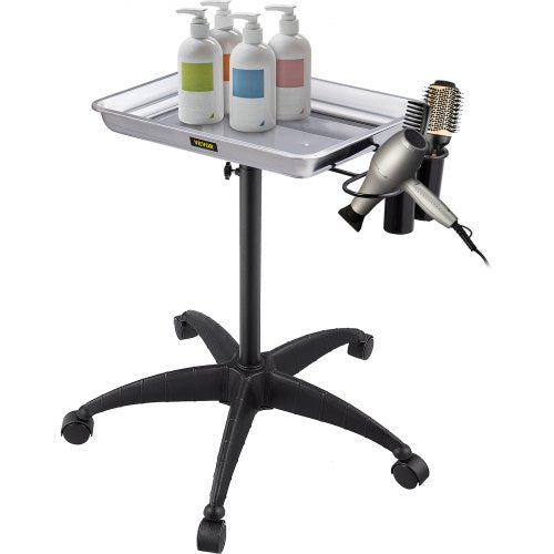 VEVOR Mayo Stand Medical Tray, Height Adjustable Stainless Steel Salon Tray Easy Assemble Tattoo Cart Lab Tray with 2 Cups & 1 Metal Ring for SPA Clinic Personal Care Lab Hospital - DGTWJDCBXGSYSI0PYV0 - view 1