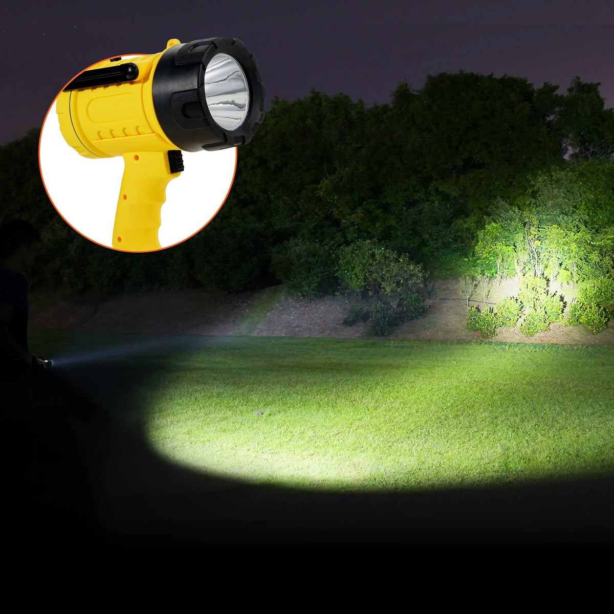 VEVOR Rechargeable Spotlight Flashlight, 1000,000 Lumens, IP67 Waterproof Handheld LED Spot Light, Super Bright Portable Searchlight with 4 Modes Detachable Lens USB Port, for Hunting Boating Camping - DGYWSJGDDDTKTCSKXV9 - view 9