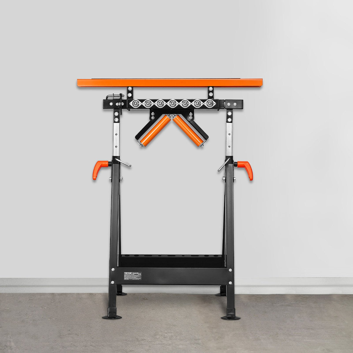 VEVOR 4-in-1 Roller Stand, 440 lb Load Capacity, 33-50 in Adjustable Height, Folding Heavy Duty with Rack & Polished Multi-directional Roller Head, for Table Saw Outfeed Woodworking Extension Support - DGZDZGTMGGJ4QQC0MV0 - view 9
