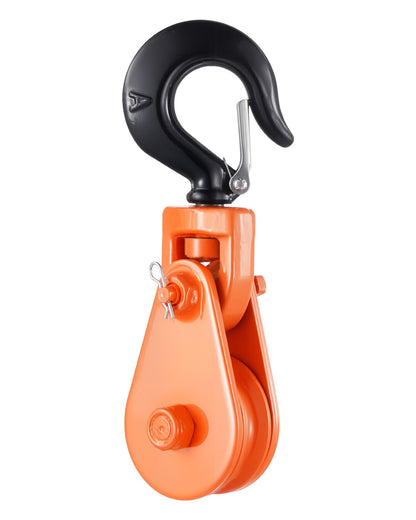 VEVOR 2 Ton Snatch Block with Swivel Hook, 3" Sheave 3/8" Inch Wire Rope, Heavy Duty Snatch Block Pulley 4400 lbs for Towing and Recovery operations on Tow Truck Rollback Wrecker Car Hauler Winches - DGZQHL4400IBCB8K9V0 - view 1