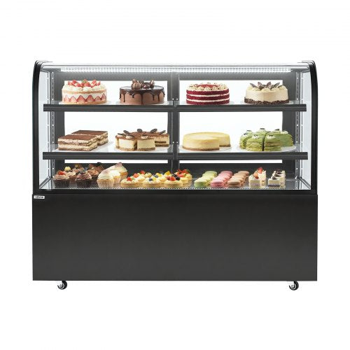VEVOR Refrigerated Display Case, 17.6 Cu.Ft./550L Large Pastry Display Case, 2-Tier Commercial Cake Refrigerator with LED Lighting, TURBO Cooling, Frost-Free Air-Cooling, for Bakery, Dessert Shop - DGZSJ176CFTH42QDO001V1 - view 2