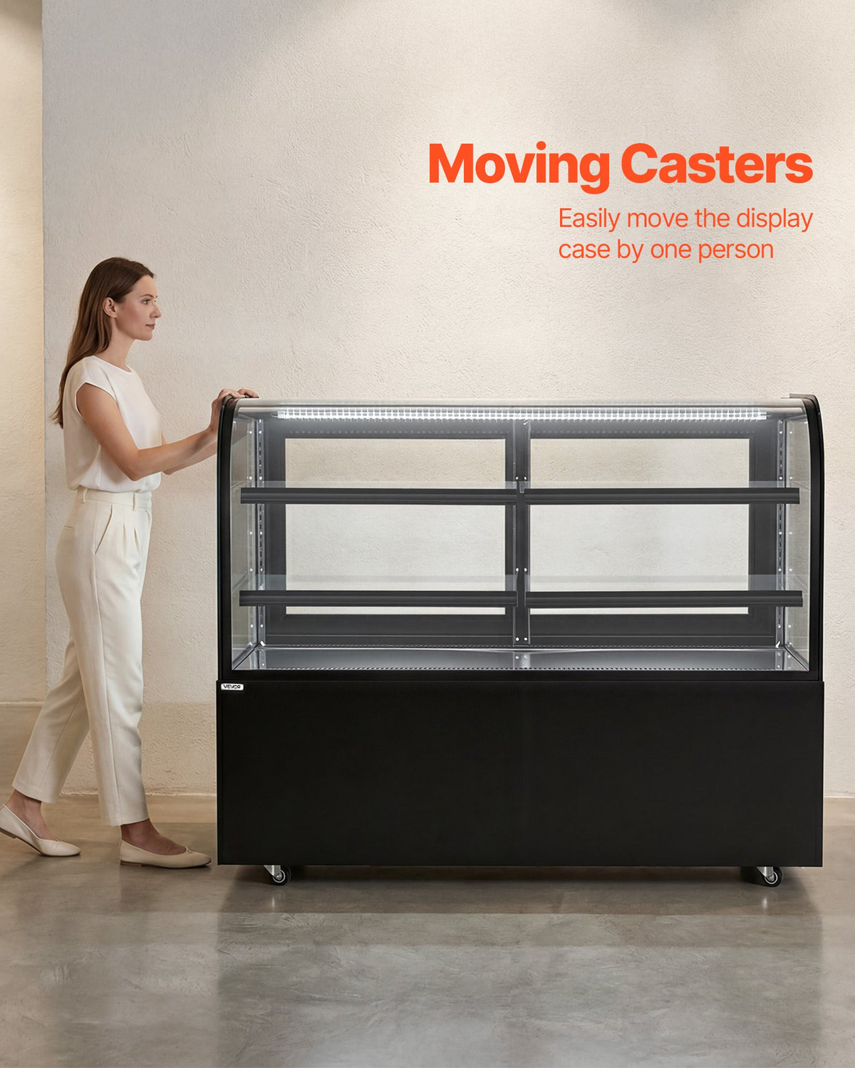VEVOR Refrigerated Display Case, 17.6 Cu.Ft./550L Large Pastry Display Case, 2-Tier Commercial Cake Refrigerator with LED Lighting, TURBO Cooling, Frost-Free Air-Cooling, for Bakery, Dessert Shop - DGZSJ176CFTH42QDO001V1 - view 7