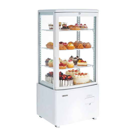 VEVOR Refrigerated Display Case, 3 Cu.Ft./85L Countertop Pastry Display Case, 3-Tier Commercial Cake Refrigerator with LED Lighting, TURBO Cooling, Frost-Free Air-Cooling, for Bakery, Dessert Shop - DGZSJ3CFTFXTSYTWG001V1 - view 1