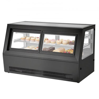 VEVOR Refrigerated Display Case, 7.1 Cu.Ft./190L Countertop Pastry Display Case, 2-Tier Commercial Cake Refrigerator with LED Lighting, TURBO Cooling, Frost-Free Air-Cooling, for Bakery, Dessert Shop - DGZSJ71CFTQHRFGXI001V1 - view 2
