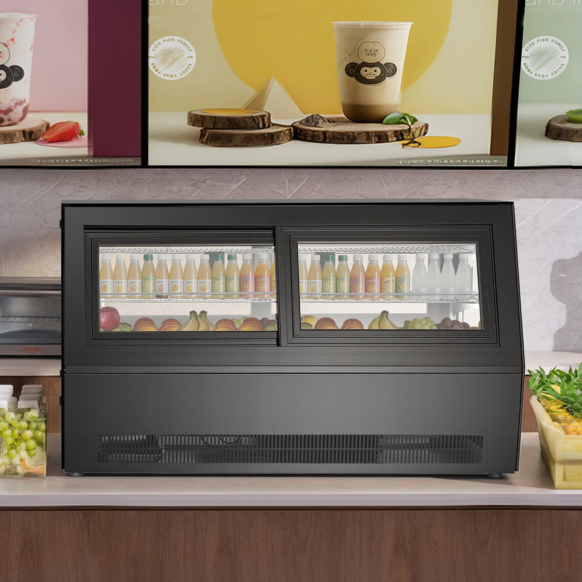 VEVOR Refrigerated Display Case, 7.1 Cu.Ft./190L Countertop Pastry Display Case, 2-Tier Commercial Cake Refrigerator with LED Lighting, TURBO Cooling, Frost-Free Air-Cooling, for Bakery, Dessert Shop - DGZSJ71CFTQHRFGXI001V1 - view 9