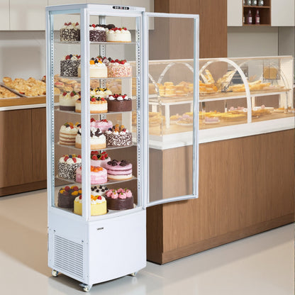 VEVOR Refrigerated Display Case, 9.8 Cu.Ft./278L Large Pastry Display Case, 5-Tier Commercial Cake Refrigerator with LED Lighting, TURBO Cooling, Frost-Free Air-Cooling, for Bakery, Dessert Shop - DGZSJ98CFTFX48JQV001V1 - view 9