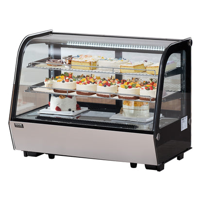 VEVOR Refrigerated Display Case, 5 Cu.Ft./146L Countertop Pastry Display Case, 2-Tier Commercial Display Refrigerator with LED Lighting, TURBO Cooling, Frost-Free Air-Cooling, for Bakery - DGZSJTMHX5CFLW41TV1 - view 1