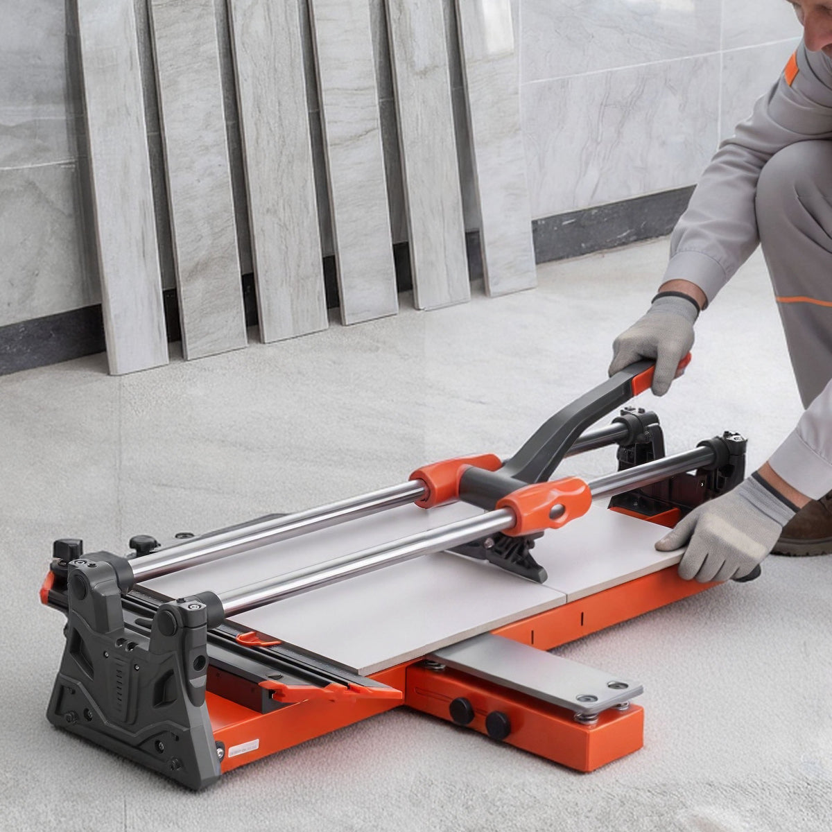 VEVOR 24-Inch Manual Tile Cutter, Upgraded Sliding Head Cutting Tool with Spring-Loaded Base, Angle Fence, Tungsten Carbide Cutting Wheel, Alignment Guide, for DIY Pros, Ceramic, Floor, Wall Tiles - DHDZHDTSJK06UFL78001V0 - view 9