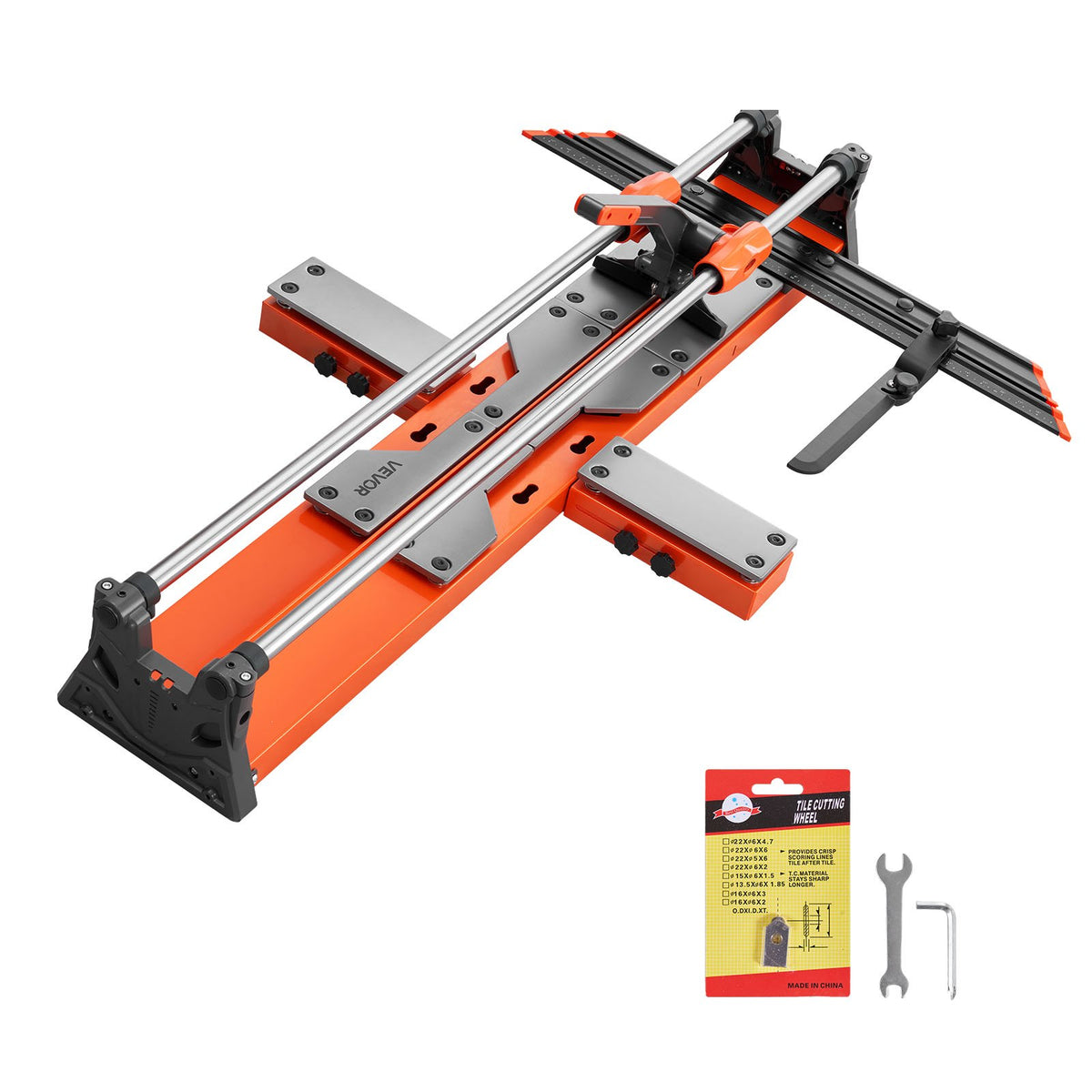 VEVOR 39.4-Inch Manual Tile Cutter, Upgraded Sliding Head Cutting Tool with Spring-Loaded Base, Angle Fence, Tungsten Carbide Cutting Wheel, Alignment Guide, for DIY Pros, Ceramic, Floor, Wall Tiles - DHDZHDTSJK1060S0L001V0 - view 1