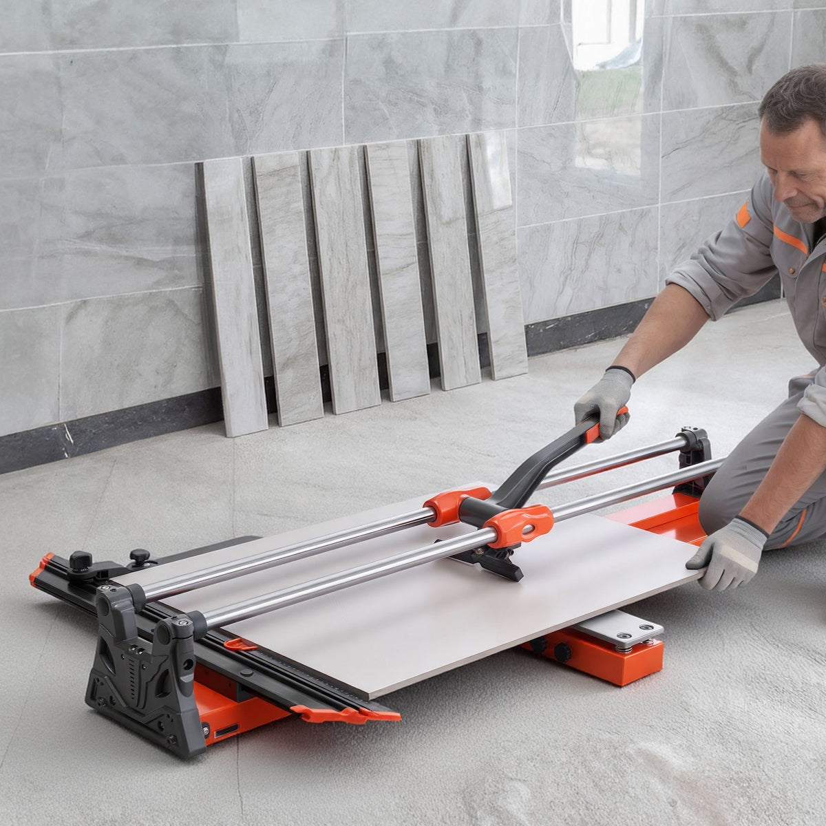 VEVOR 39.4-Inch Manual Tile Cutter, Upgraded Sliding Head Cutting Tool with Spring-Loaded Base, Angle Fence, Tungsten Carbide Cutting Wheel, Alignment Guide, for DIY Pros, Ceramic, Floor, Wall Tiles - DHDZHDTSJK1060S0L001V0 - view 9