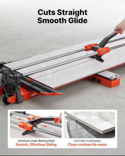 VEVOR 47.2-Inch Manual Tile Cutter, Upgraded Sliding Head Cutting Tool with Spring-Loaded Base, Angle Fence, Tungsten Carbide Cutting Wheel, Alignment Guide, for DIY Pros, Ceramic, Floor, Wall Tiles - DHDZHDTSJK12MZ2VW001V0 - view 3