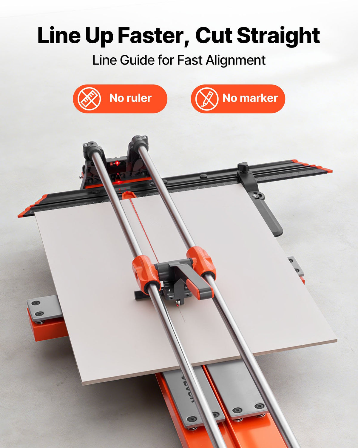 VEVOR 47.2-Inch Manual Tile Cutter, Upgraded Sliding Head Cutting Tool with Spring-Loaded Base, Angle Fence, Tungsten Carbide Cutting Wheel, Alignment Guide, for DIY Pros, Ceramic, Floor, Wall Tiles - DHDZHDTSJK12MZ2VW001V0 - view 7