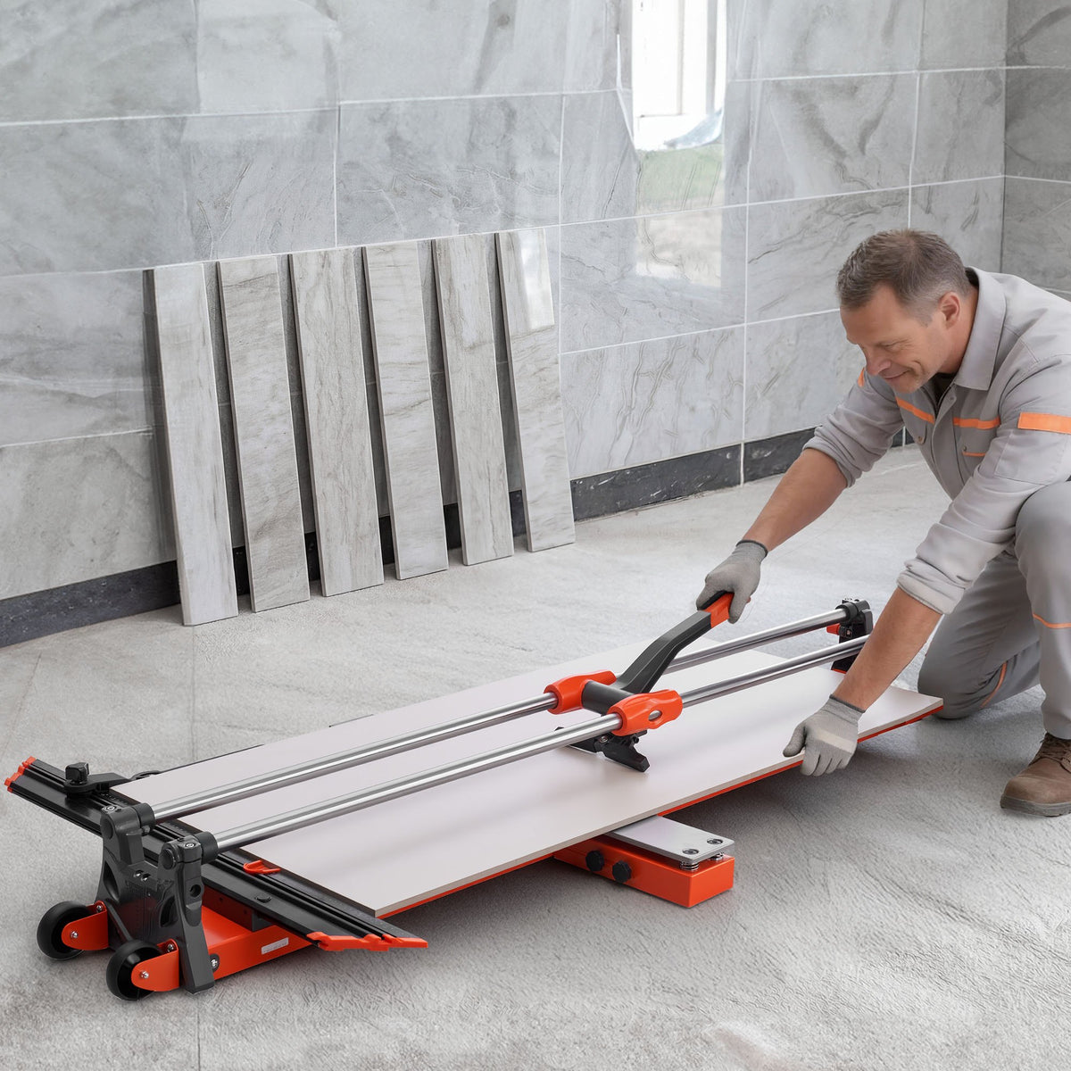 VEVOR 47.2-Inch Manual Tile Cutter, Upgraded Sliding Head Cutting Tool with Spring-Loaded Base, Angle Fence, Tungsten Carbide Cutting Wheel, Alignment Guide, for DIY Pros, Ceramic, Floor, Wall Tiles - DHDZHDTSJK12MZ2VW001V0 - view 9