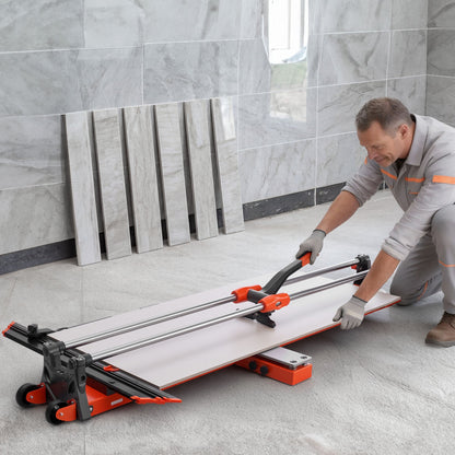 VEVOR 47.2-Inch Manual Tile Cutter, Upgraded Sliding Head Cutting Tool with Spring-Loaded Base, Angle Fence, Tungsten Carbide Cutting Wheel, Alignment Guide, for DIY Pros, Ceramic, Floor, Wall Tiles - DHDZHDTSJK12MZ2VW001V0 - view 9