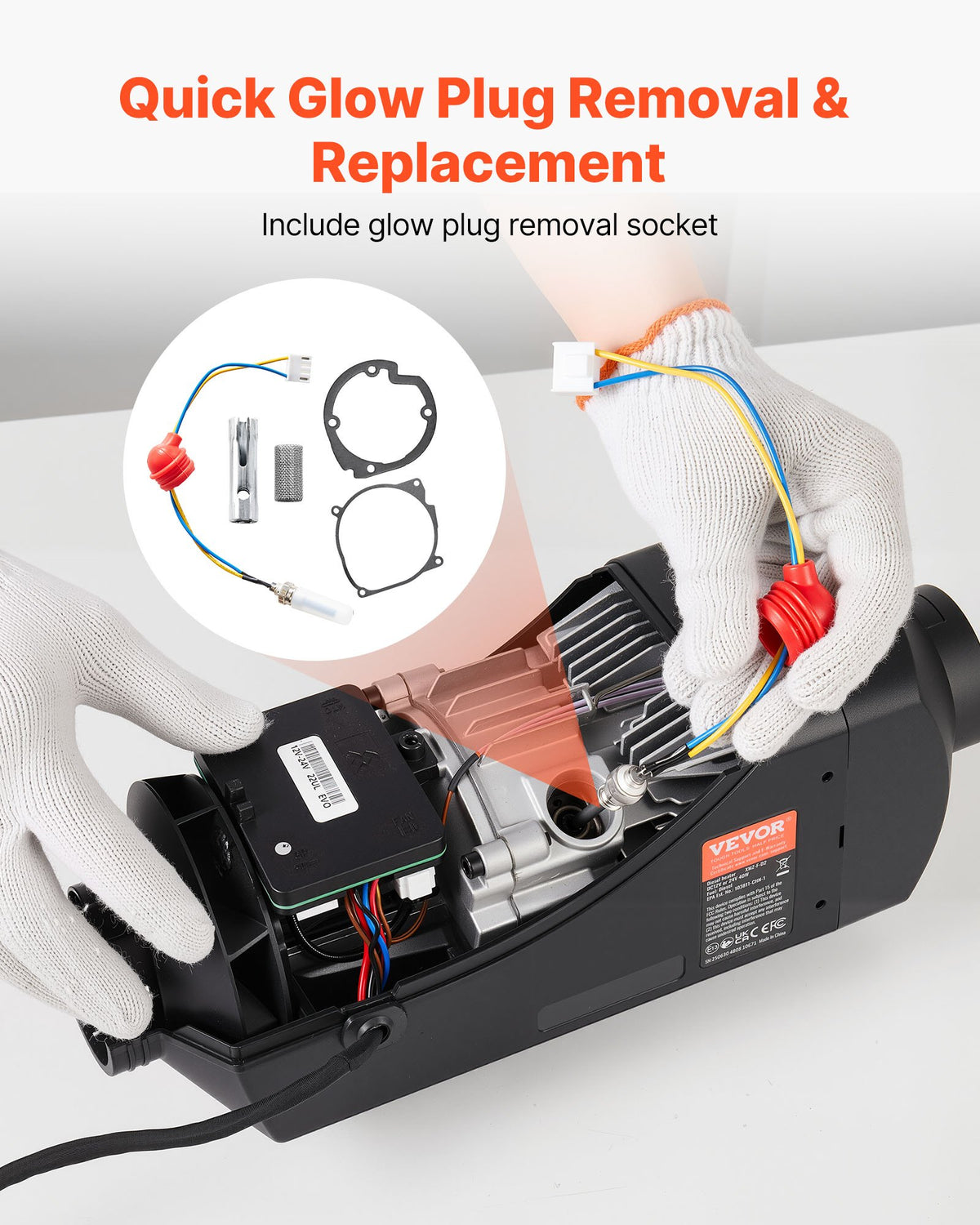 VEVOR 8V Glow Plug Repair Kit, Parking Diesel Heater Glow Ignition Plug Kit with Atomization Mesh, Compatible with 2KW 5KW 8KW Diesel Air Heater Models, Diesels Heaters Accessories for Car Truck Boat - DHSPJDHSDHSCF34BH001V0 - view 7