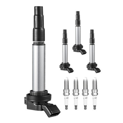 VEVOR Ignition Coil Pack and Spark Plugs, Set of 4, Compatible with Toyota Corolla Matrix Prius Prius V Scion IM xD Pontiac Vibe Lexus CT200h 1.8L L4, Replacement for UF596 UF-619 90919-02252 C1714 - DHXQZJUF596FC9O2NV9 - view 2