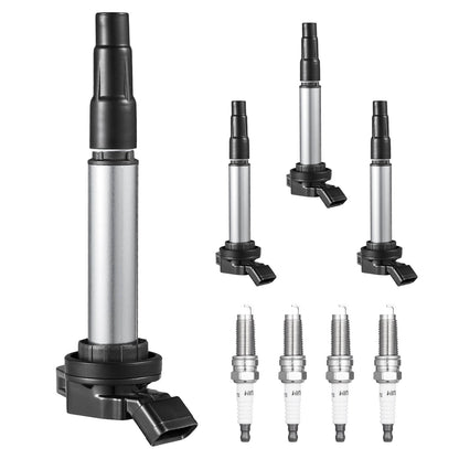 VEVOR Ignition Coil Pack and Spark Plugs, Set of 4, Compatible with Toyota Corolla Matrix Prius Prius V Scion IM xD Pontiac Vibe Lexus CT200h 1.8L L4, Replacement for UF596 UF-619 90919-02252 C1714 - DHXQZJUF596FC9O2NV9 - view 9