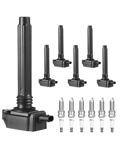 VEVOR Ignition Coil Pack and Spark Plugs, Set of 6, Compatible with Dodge Grand Caravan Charger Durango Journey Avenger Challenger Jeep Cherokee Grand Cherokee Compass Chrysler Ram ProMaster 3.6L V6 - DHXQZJUF648KIM4ZTV9 - view 1
