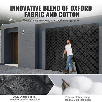 VEVOR Garage Door Screen for Winter, 8x7FT, Garage Door Insulation Kit, Magnetic Thermal Insulated Door Curtain with 300D Oxford Fabric Heavy Duty Weighted Bottom, Easy Assembly for Garage Door - DJCXBNCKMPFL6GJTOV0 - view 4